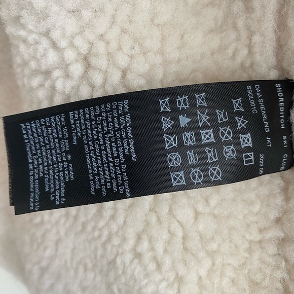 Shoreditch Ski Club Women's Shearling Lined Leather Daia jacket - Picture 13 of 13